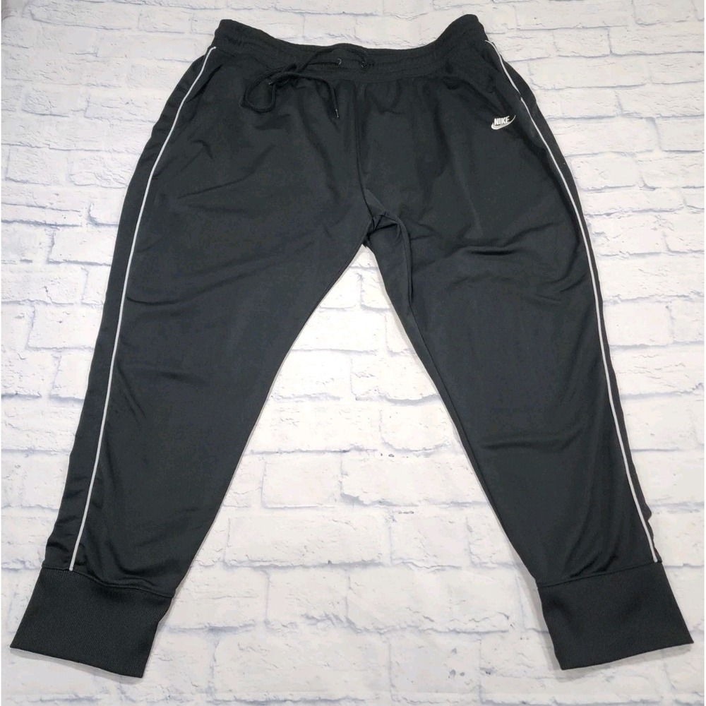 Nike Joggers WOMENS XL High Waisted NSW Woven Tech Pants Black Swoosh
